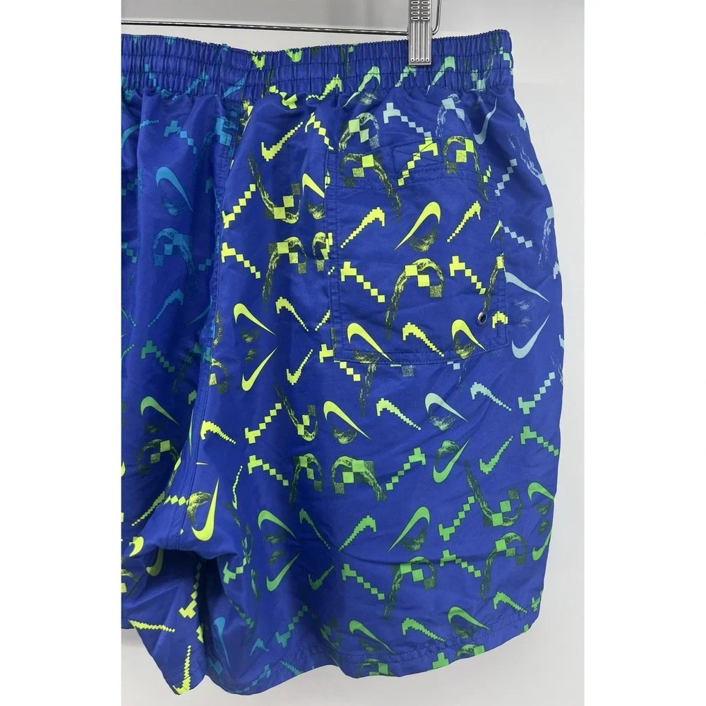 Nike Swim Trunks Shorts XXL Blue Green Yellow AOP Digital 36 6.5